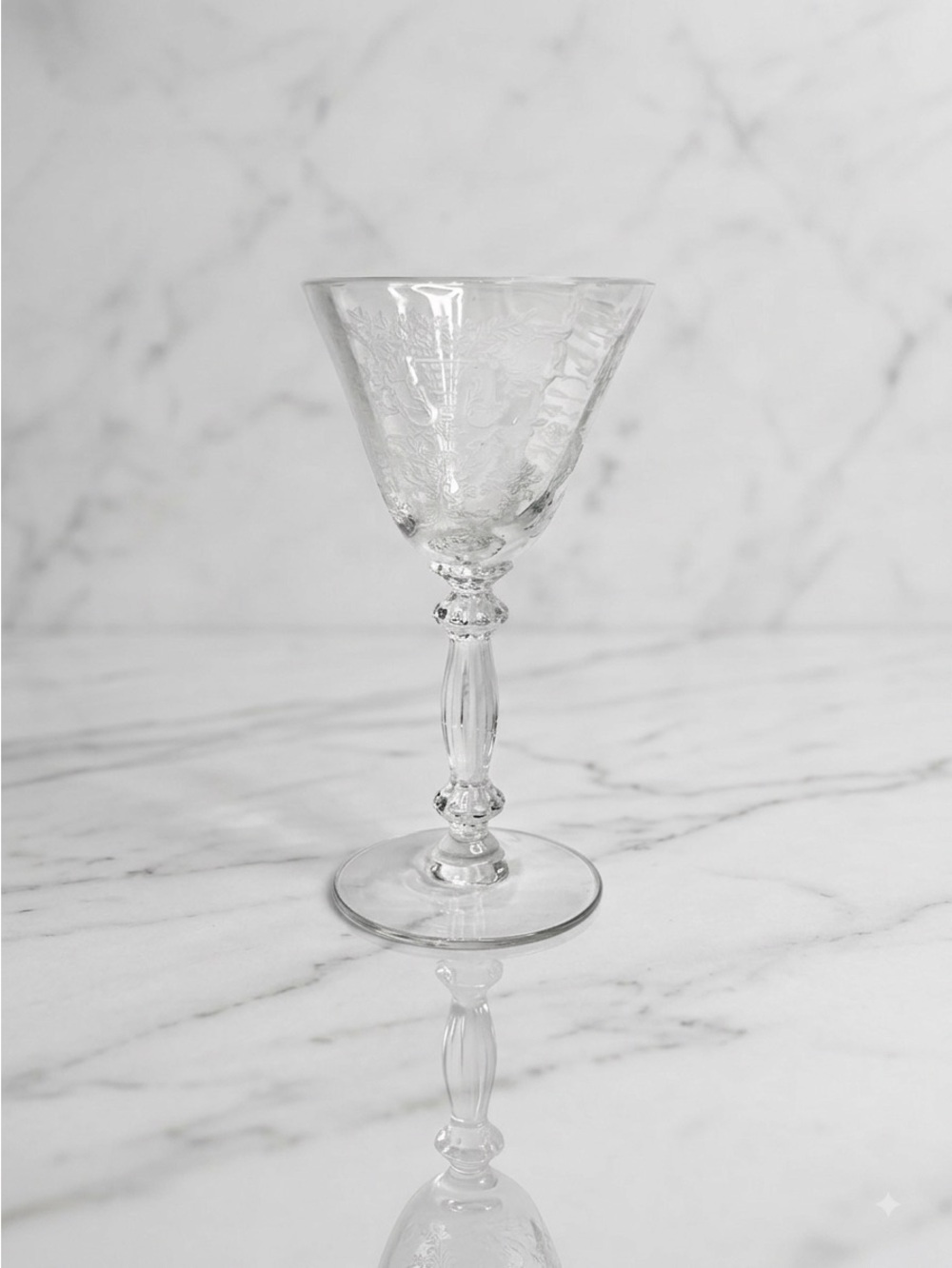 Fostoria Glass Chintz Crystal Wine Glass